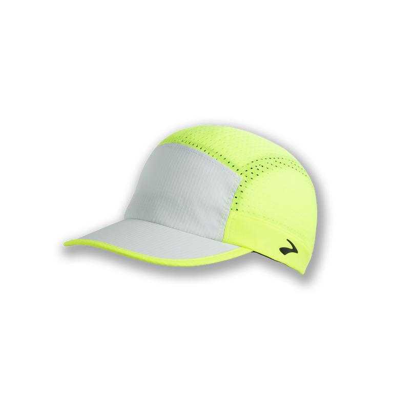 Brooks Propel Mesh - Mens Running Hat - Icy Grey/Nightlife/Greenyellow (36854RYCQ)